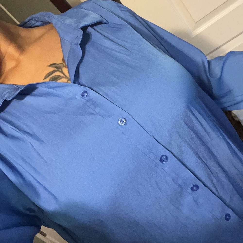 Simply Vera Wang - Blue Button-Up Shirt